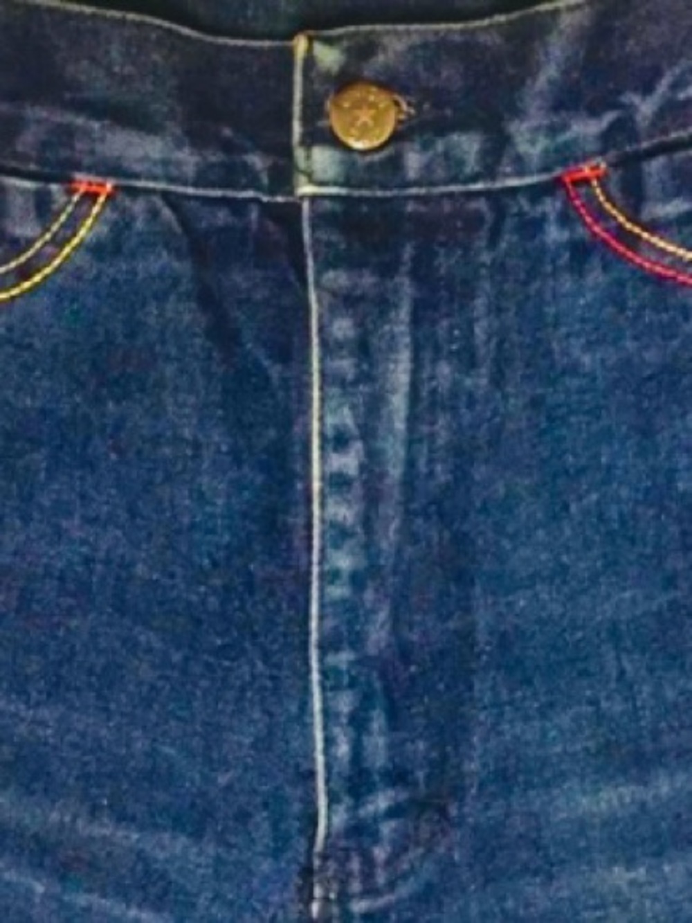 American True Vintage High-Rise “Union Gap” Jeans* Rainbow Red Triple Stitch/XL - Picture 4 of 6